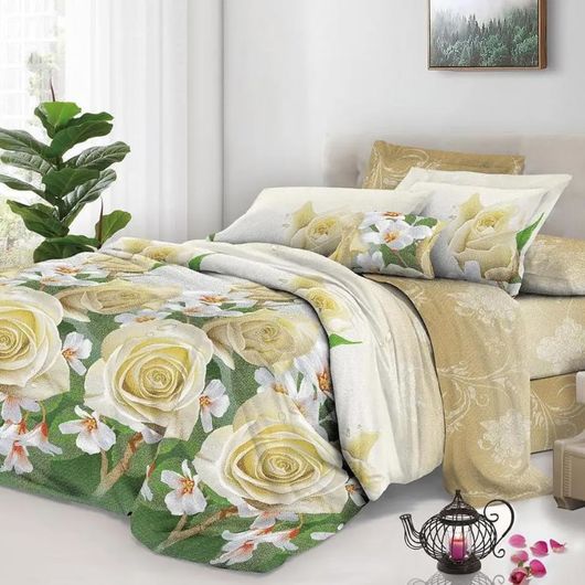 Комплект постельного белья Мирабелла Утренняя Роза, Цвет комплекта: Утренняя роза , Размер: 1,5 спальный, Размер наволочки: 70*70