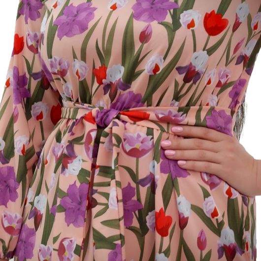 Платье Цветочное, розовое, Цвет: Розовый , Размер: S, изображение 2