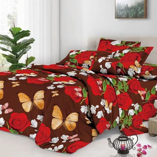 Комплект постельного белья Мирабелла Шоколадная роза, Колір комплекту: Шоколадна Троянда , Розмір: 2 спальний, Розмір наволочки: 70*70