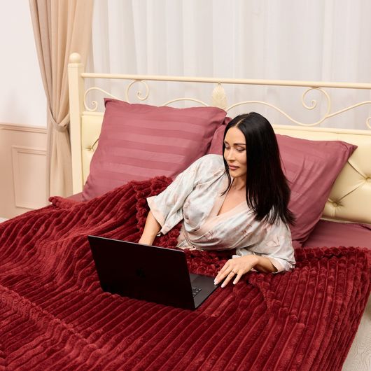 Комплект для спальни Теплый Шепот, Цвет: Бордовый , Размер: 1,5 спальный, изображение 4