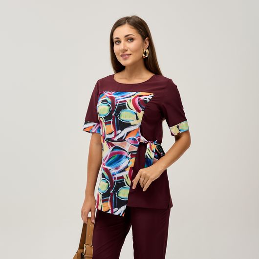 Костюм Ребекка, бордовый, Цвет: Бордовый , Размер: 66, изображение 3